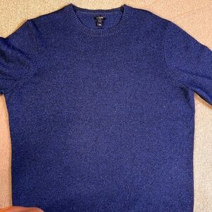 J Crew Lamb’s Wool Blend Crew Neck Sweater XLT Woven Knit Preppy Academia Layer
